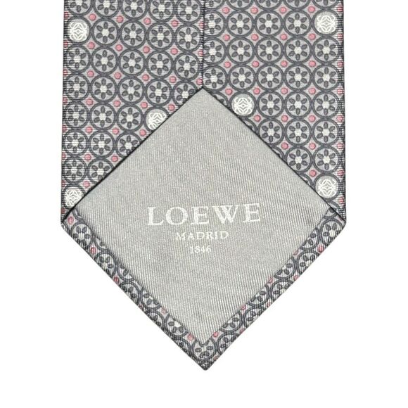 NWT Loewe Madrid Al-Andalus Pink Gray Designer Neck Tie 100% Silk Italy Made - Picture 11 of 15